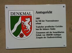 Denkmalschutzschild des Altbaus